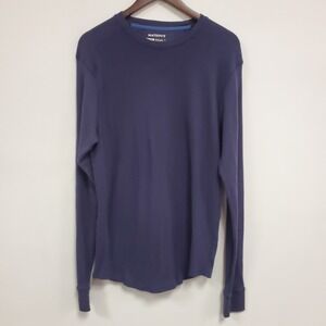 Watsons Mens Long Sleeve Waffle Knit Thermal Crew Neck Shirt Size XL Blue Layers